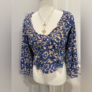 Patterned free people blouse